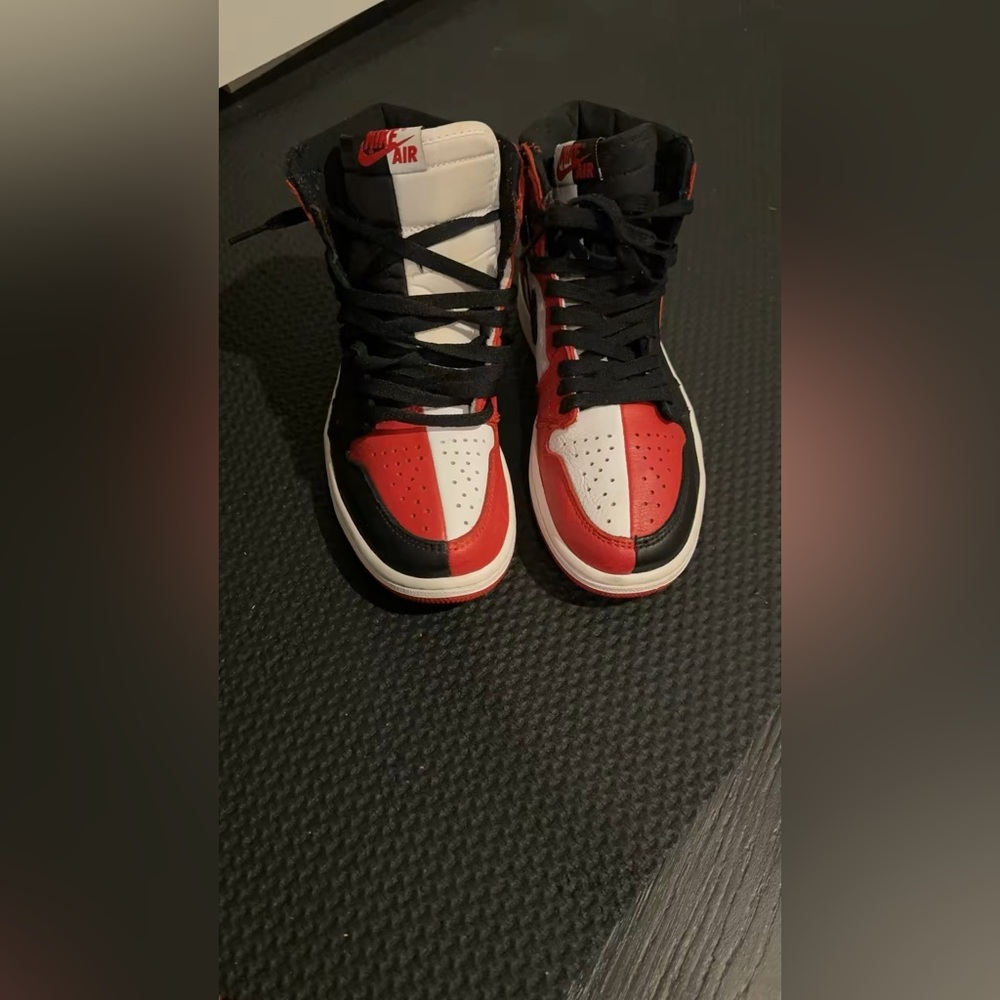 Nike Kids' Air High-Top Sneakers - Black, Red, and White